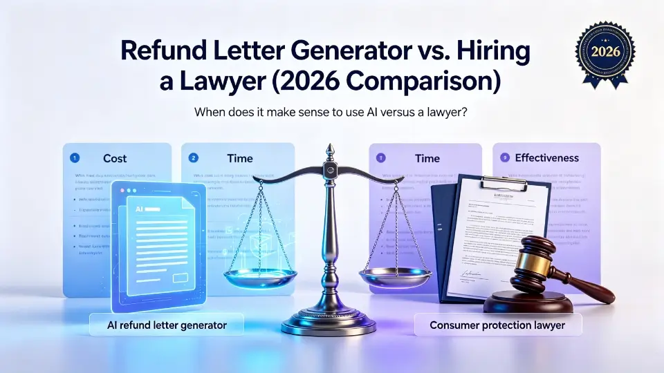 Refund Letter Generator vs. Hiring a Lawyer (2026 Comparison)